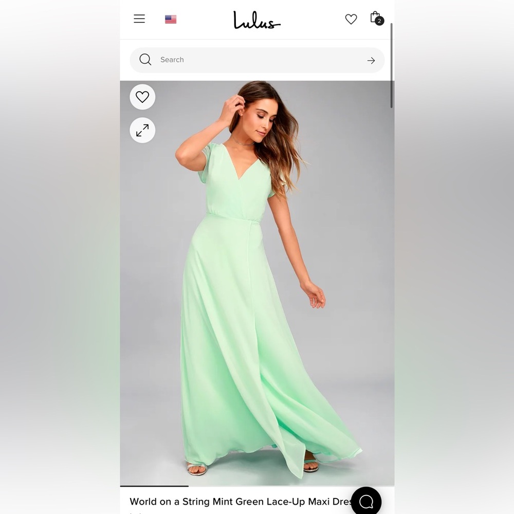 Lulus NWT World on a String Mint Green Lace-Up Maxi Dress